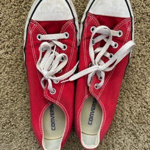 Red Low Top Converse Sneakers